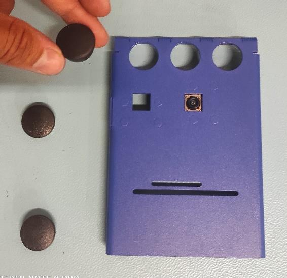 Inserting the cover caps into the FRONT HATCH pic 1.